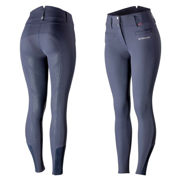 B Vertigo Tiffany Womens Silicone Full Seat Breeches - Dark Navy HORSES - Picture 1 of 7